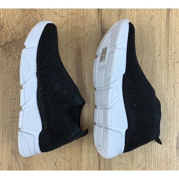 Azalea Wang DLamonds Sock Sneaker ShoesWomen's Size 7 Black Rhinestones Slip On - Picture 11 of 16
